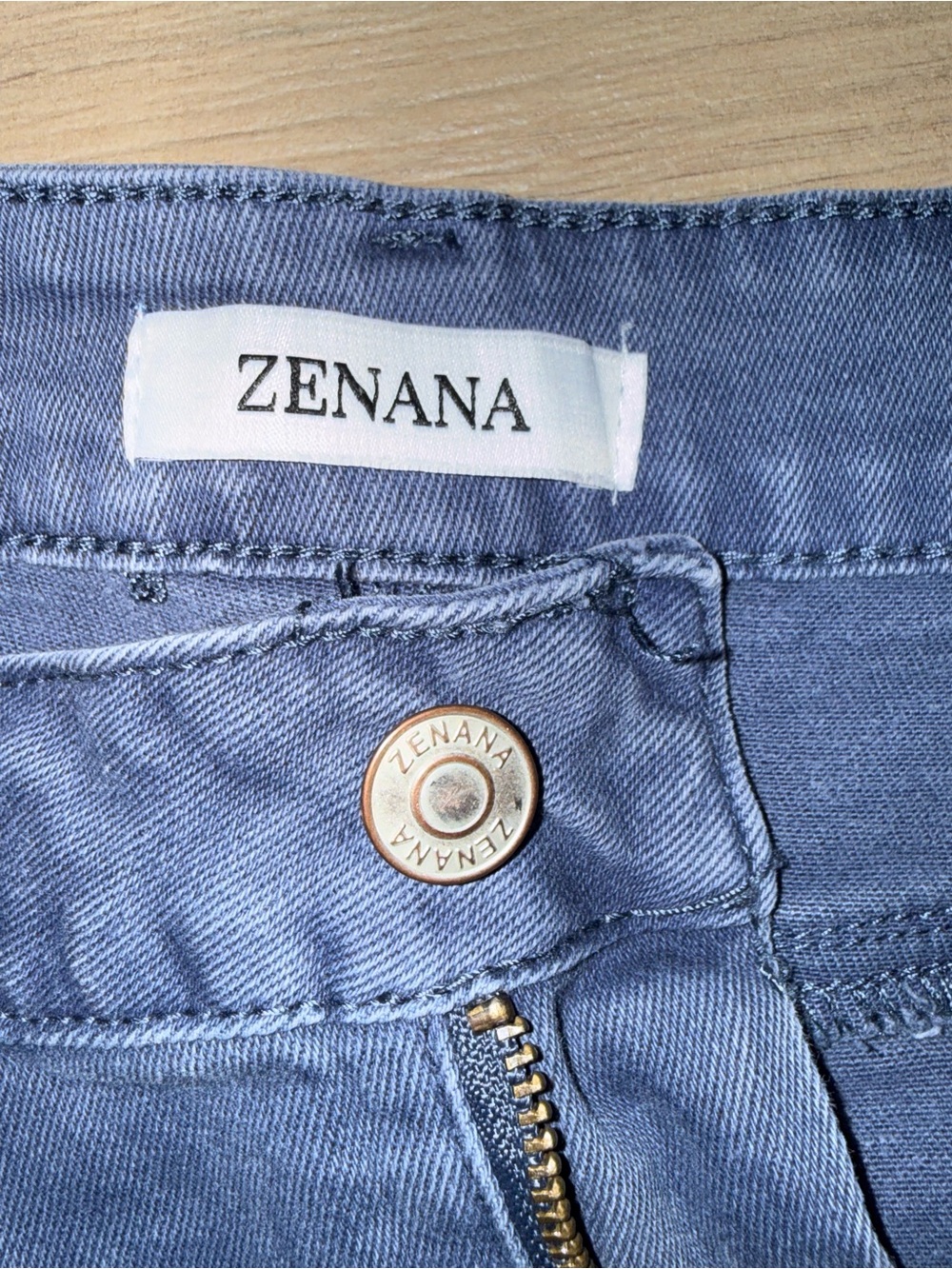 Zenana Outfitters Wide Leg Jeans With Raw Hem Blue/Purple Color Size L - Picture 4 of 6